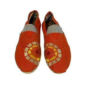 Orange burlap TOMS. Size 10 flats. Sunburst embroidery. Excellent condition.